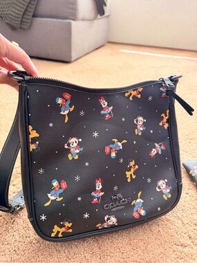 Coach Black Disney Character Print Crossbody Bag